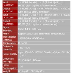 Vivolink - VL120016T - AV transmitter - 4096 x 2160 pixels - Cat5e - 70 m - 1080p - 10.2 Gbit/s
