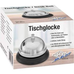 Wedo Receptionsklokke - klar og hj ringetone - 8,5x6cm - sort og slv