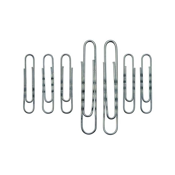 Wedo papir clips - 77mm - zinkbelagt metal - kasse med 100 stk.