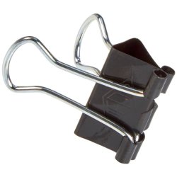 Wedo Papirklemme i metal - Foldback - 19mm - 7mm bning - sort