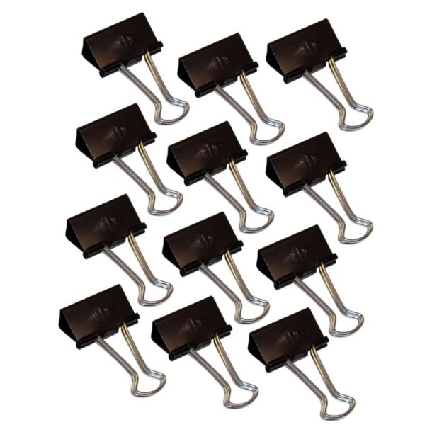 Wedo Papirklemme i metal - Foldback - 32mm - 13mm �bning - sort