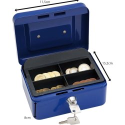 Wedo 701 bl Pengekasse med mntbakke - nglels - 15x12x8cm