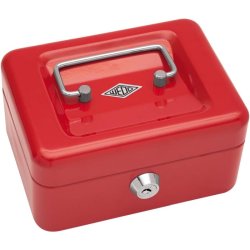 Wedo 701 rd Pengekasse med mntbakke - nglels - 15x12x8cm