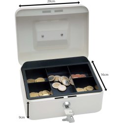 Wedo 702 sort Pengekasse med mntbakke - nglels - 20x16x9cm