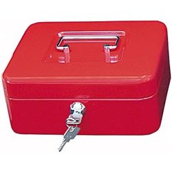 Wedo 702 rd Pengekasse med mntbakke - nglels - 20x16x9cm