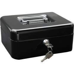 Wedo 702 sort Pengekasse med mntbakke - nglels - 20x16x9cm