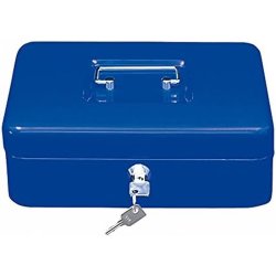 Wedo 703 bl Pengekasse med mntbakke - nglels - 25x18x9cm