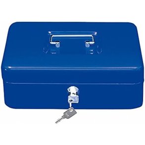 Wedo 703 bl Pengekasse med mntbakke - nglels - 25x18x9cm