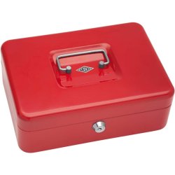 Wedo 703 rd Pengekasse med mntbakke - nglels - 25x18x9cm