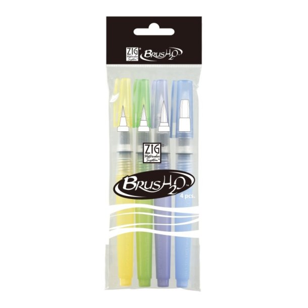 ZIG Pencil BrusH2O -Vandpensel - pakke med 4 stk. (detaljer, medium, large, bred)