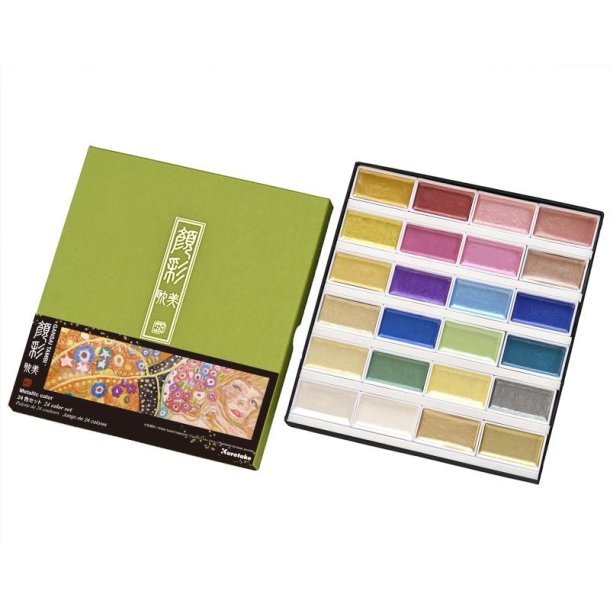ZIG Gansai Tambi Aquarell 24 &ndash; metallic akvarel farves�t