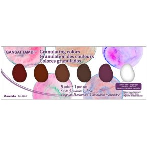 ZIG Gansai Tambi Granulating &ndash; s�t med 5 akvarel farver