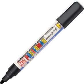 ZIG posterman Marker vandafvis - 2mm sort flydende kridtmarker
