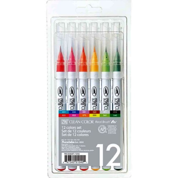 ZIG Clean Color Pensel - Pen - St med 12 stk.