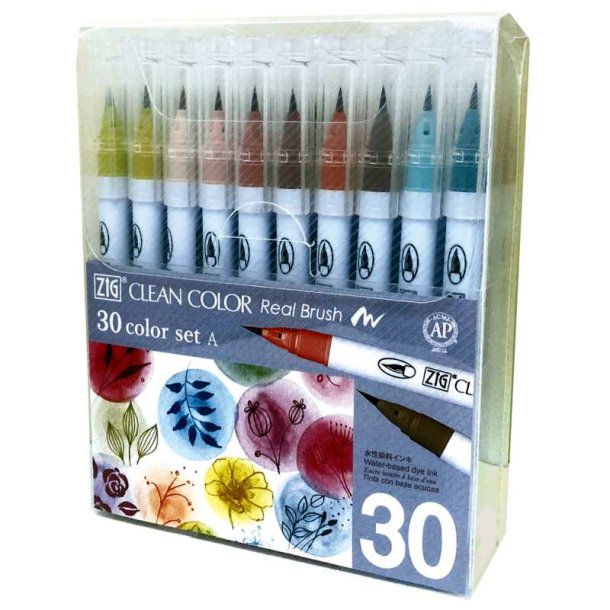 ZIG Clean Color Pensel - Pen St A - med 30 stk.