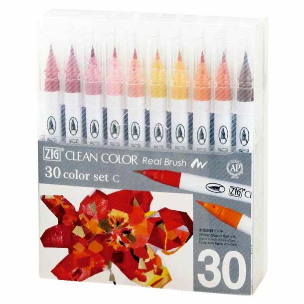 ZIG Clean Color Pensel - Pen St C - med 30 stk.