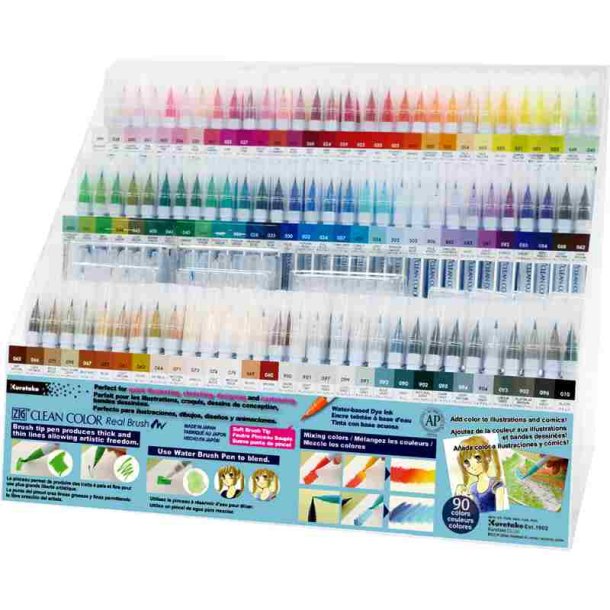 ZIG Clean Color Pensel - Pen Display - med 356 stk.