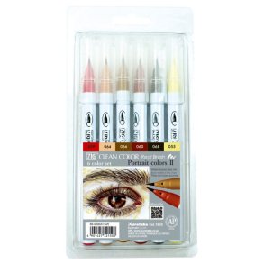 ZIG Clean Color Pensel - Pen St - med 6 stk. Portrtfarver II