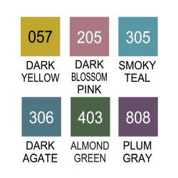ZIG Clean Color Pensel - Pen St - med 6 stk. Smokey Colors
