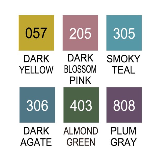 ZIG Clean Color Pensel - Pen St - med 6 stk. Smokey Colors