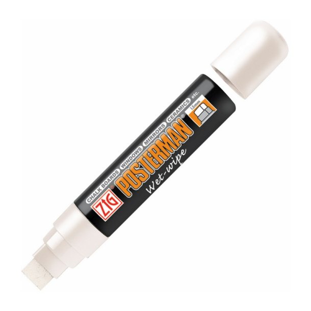 ZIG Marker - Posterman - wet-wipe 15mm - hvid