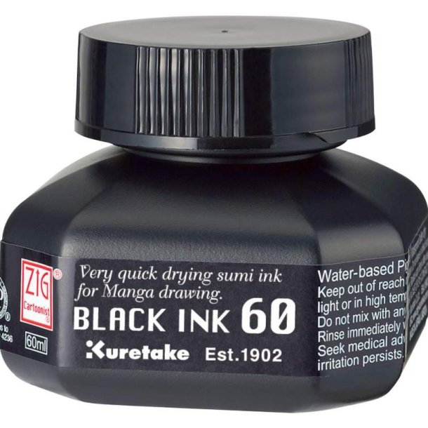 ZIG Cartoonist Black Ink 60 - 60ml - sort