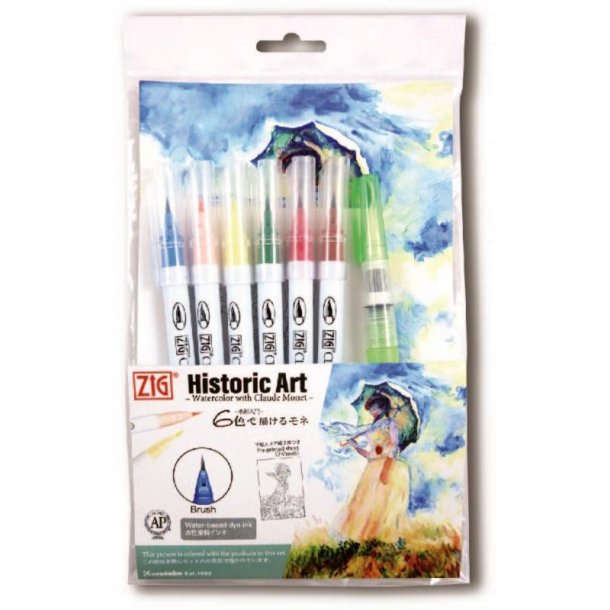 ZIG Clean Color Real Brush - st - med 6 stk. + papir