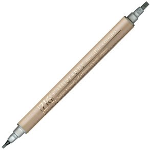 ZIG Kuretake calligraphy pen - Dualtip 2/3,5mm Metallic Slv