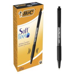 BIC kuglepen Soft Feel Clic Grip - 1,0mm - sort
