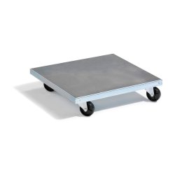Dkvogn Kvadratisk - lasteevne 150 kg - 500x500 mm - Glat galvaniseret overflade 