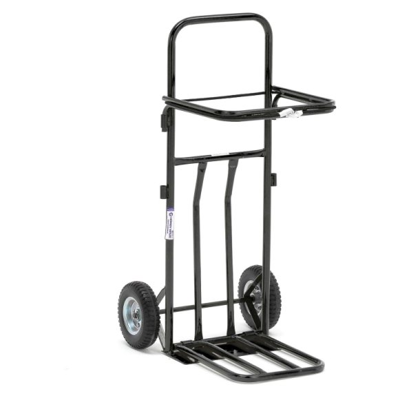 Skkevogn/affaldsvogn i sort - til 125 liters poser - laster 100 kg