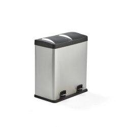Pedalspand - 2x30 liter - udtagelig inder beholder - Hygiejnisk - Rustfri stl