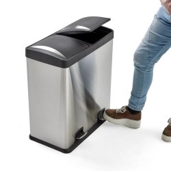 Pedalspand - 2x30 liter - udtagelig inder beholder - Hygiejnisk - Rustfri stl