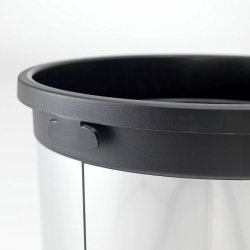 Affaldsbeholder - 50 Liter - plast - rund - til inde og ude brug - Slv/Sort