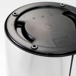 Affaldsbeholder - 50 Liter - plast - rund - til inde og ude brug - Slv/Sort