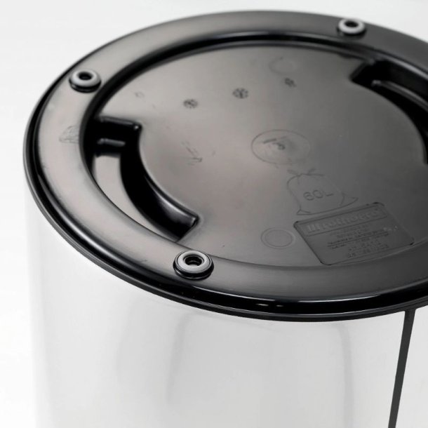 Affaldsbeholder - 50 Liter - plast - rund - til inde og ude brug - Slv/Sort