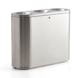Affalds sorteringsmodul - 3 beholdere - 3x48 Liter - Rustfrit stl - Slv