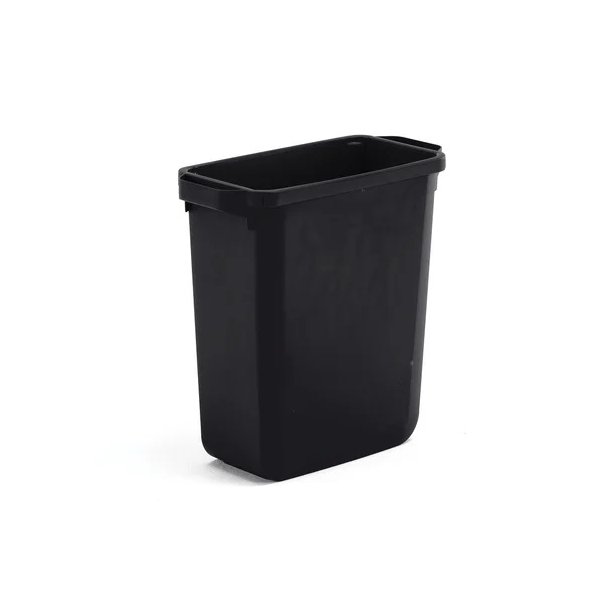 Affaldsspand - 60 Liter - plast - Dobbelt hndtag - til inde og ude brug - Stabelbar - sort