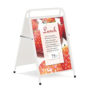 Gadeskilt - 500x700 mm - pulverlakeret pladestl og stlrr - hvid