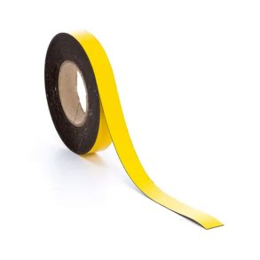 Magnetbnd - 25mm - med vinylbekldt overflade - skrivbar - gul