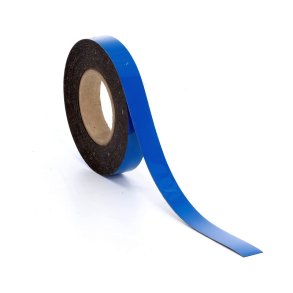 Magnetbnd - 25mm - med vinylbekldt overflade - skrivbar - bl