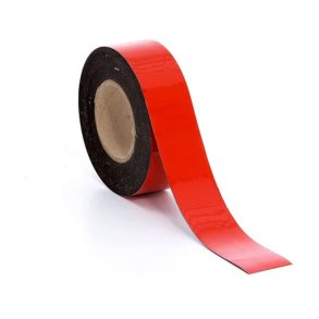 Magnetbnd - 50mm - med vinylbekldt overflade - skrivbar - rd