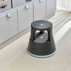 Elefantfod - Plast - Hjde 40 cm - Fjederhjul - sort