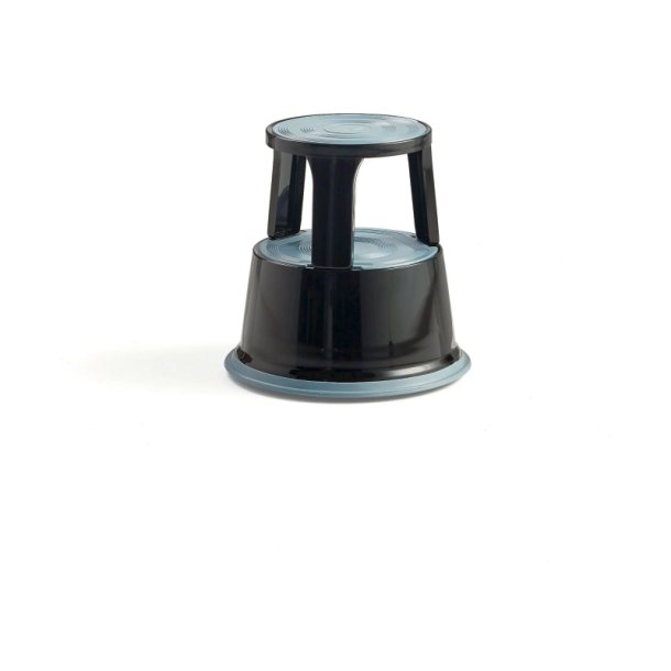 Elefantfod - Metal - Hjde 42,5 cm - gummibelagt trin - Fjederhjul - sort