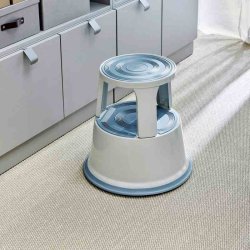 Elefantfod - Metal - Hjde 42,5 cm - gummibelagt trin - Fjederhjul - gr