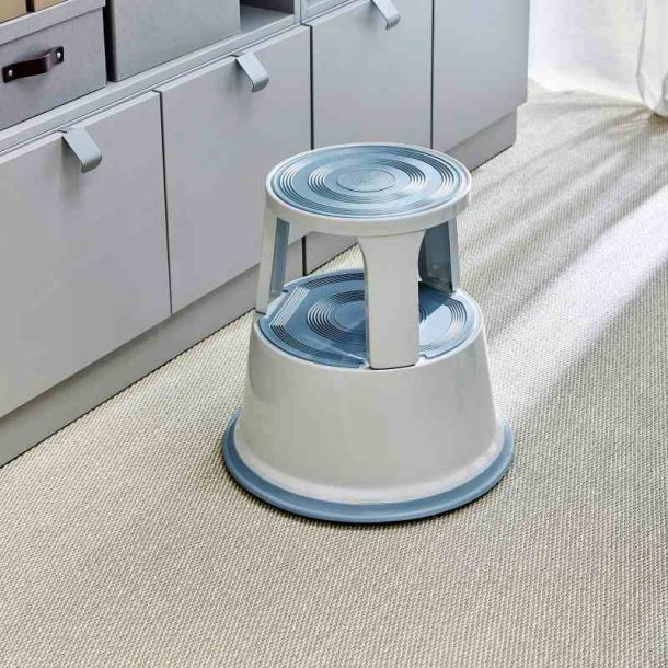 Elefantfod - Metal - Hjde 42,5 cm - gummibelagt trin - Fjederhjul - gr