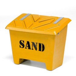 Sandboks/Saltboks - 130 Liter Gul sandbeholder med lg