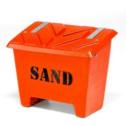 Sandboks/Saltboks - 130 Liter Orange sandbeholder med lg
