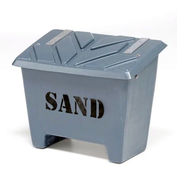 Sandboks/Saltboks - 130 Liter Gr sandbeholder med lg