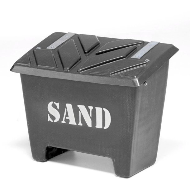 Sandboks/Saltboks - 130 Liter Sort sandbeholder med lg